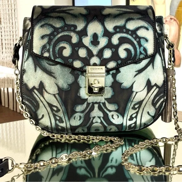 New Authentic Brahmin Lizzie Bronze Grazioso Crossbody Genuine Leather Bag - Picture 2 of 10